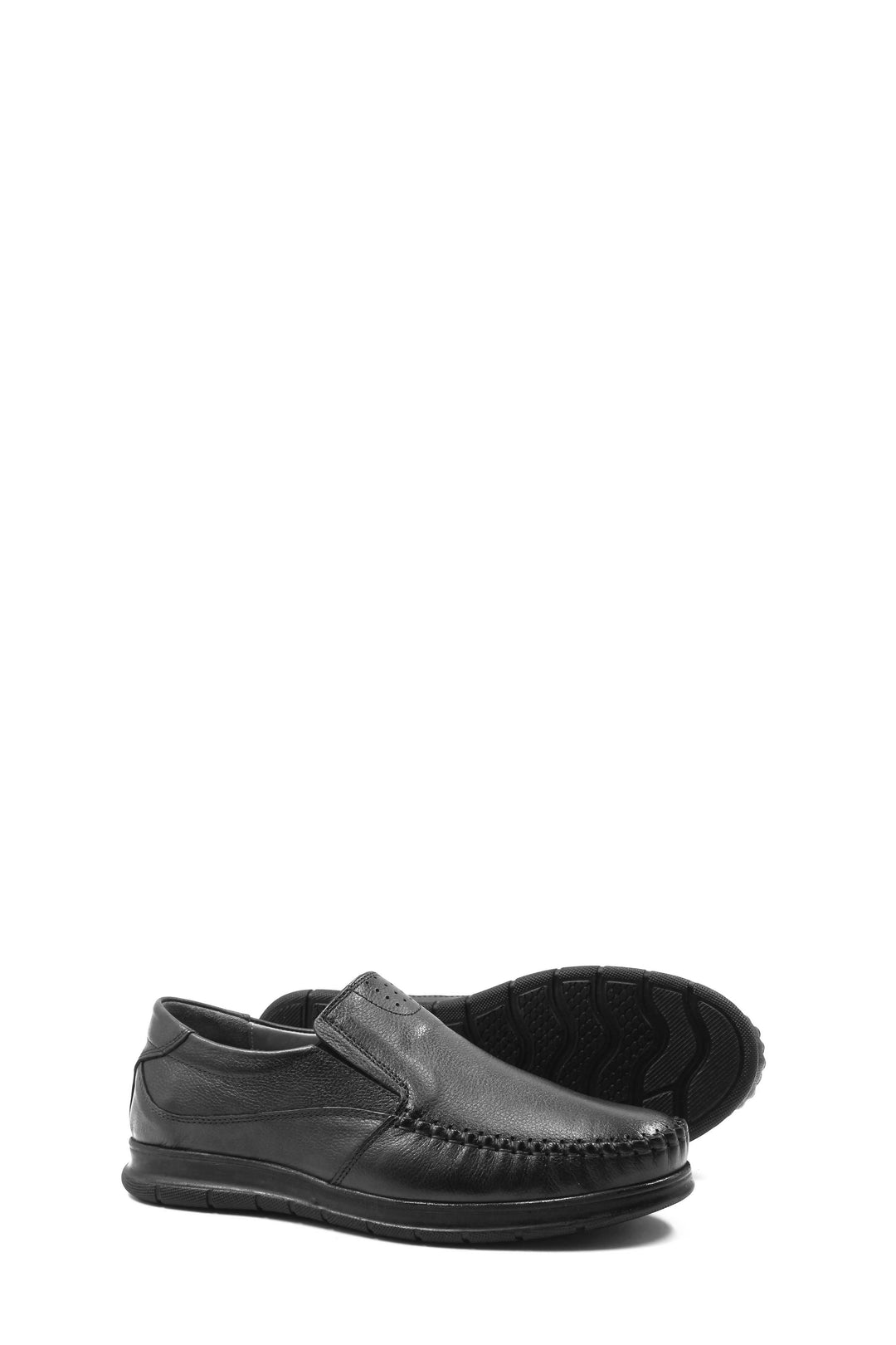 Black Leather Moccasin Loafers Wessi