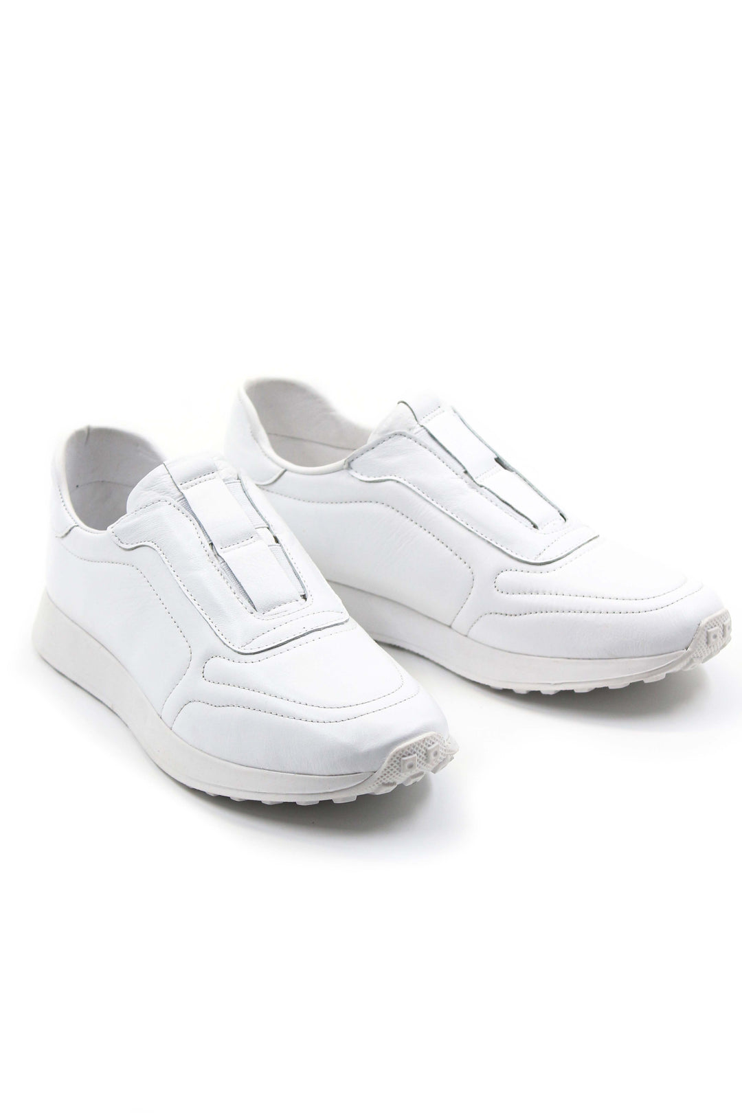 White Leather Slip-On Sneakers Wessi