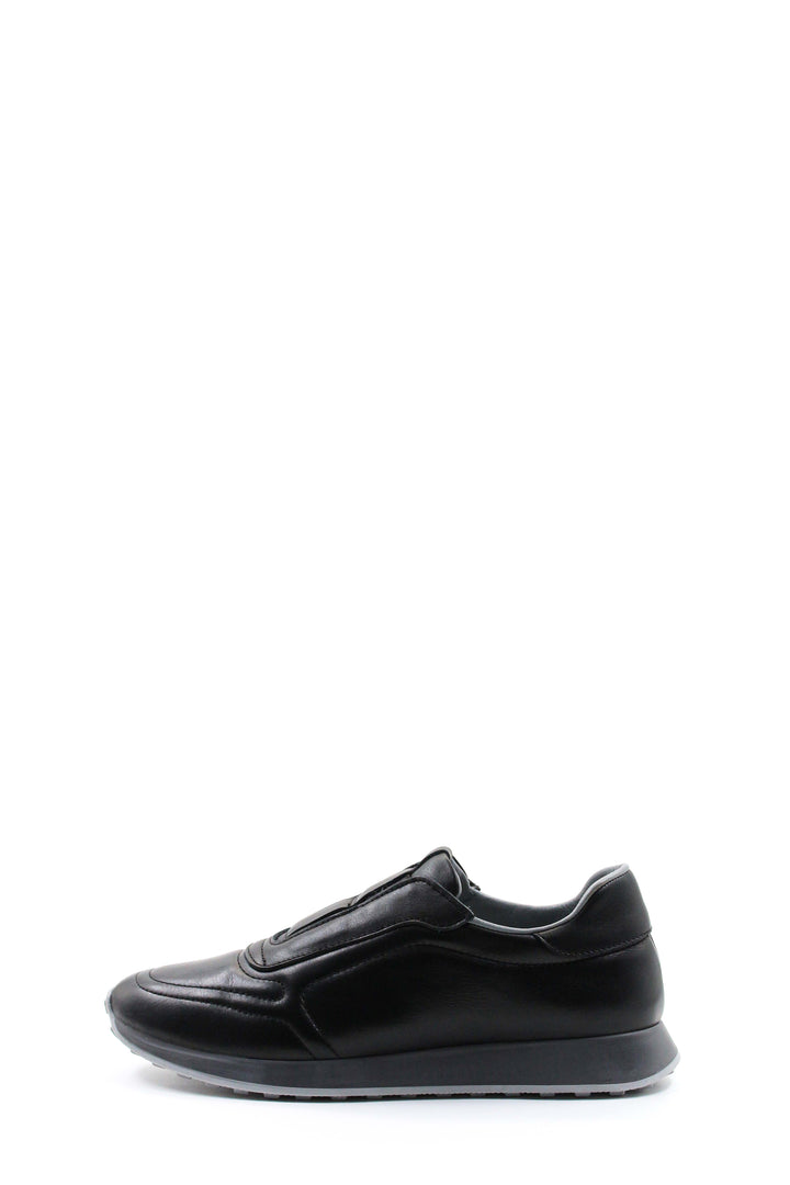 Black Leather Slip-On Sneakers Wessi