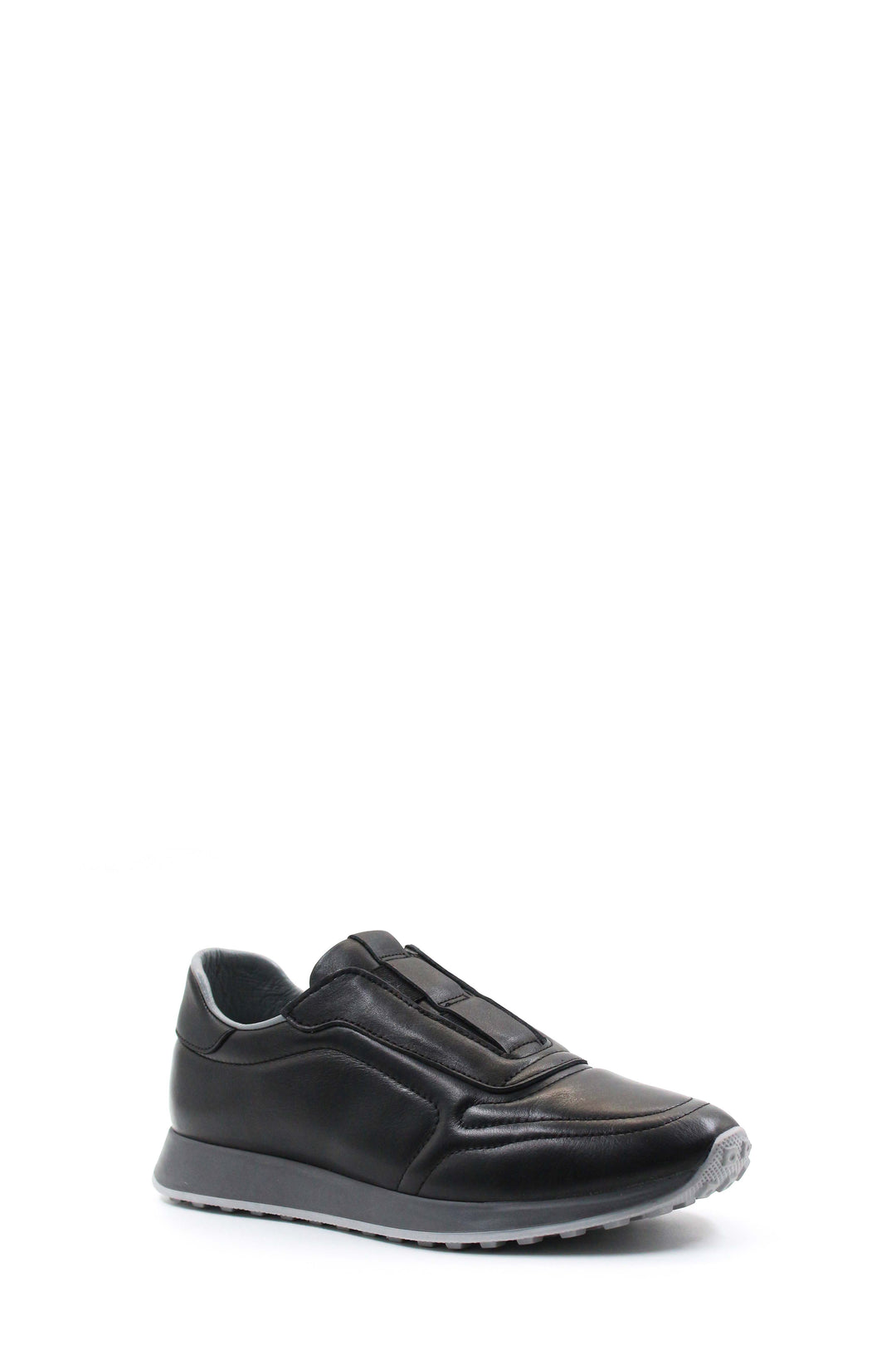 Black Leather Slip-On Sneakers Wessi