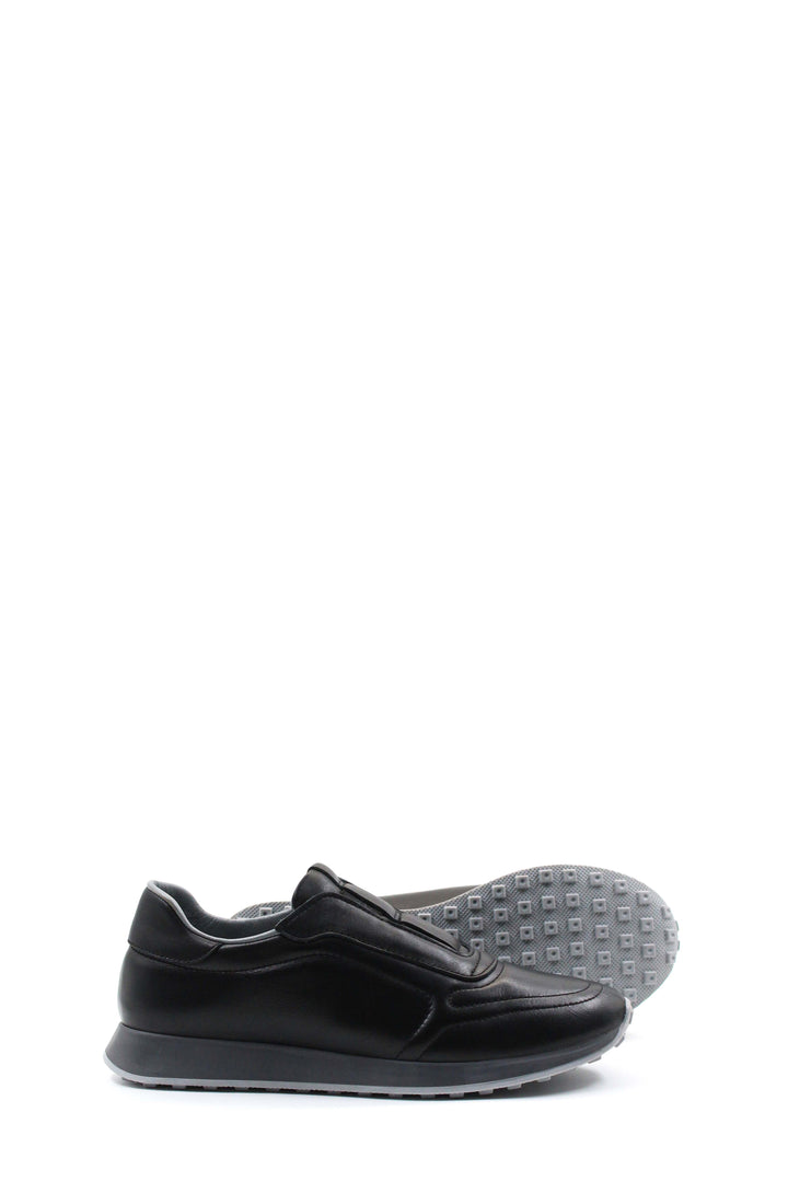 Black Leather Slip-On Sneakers Wessi