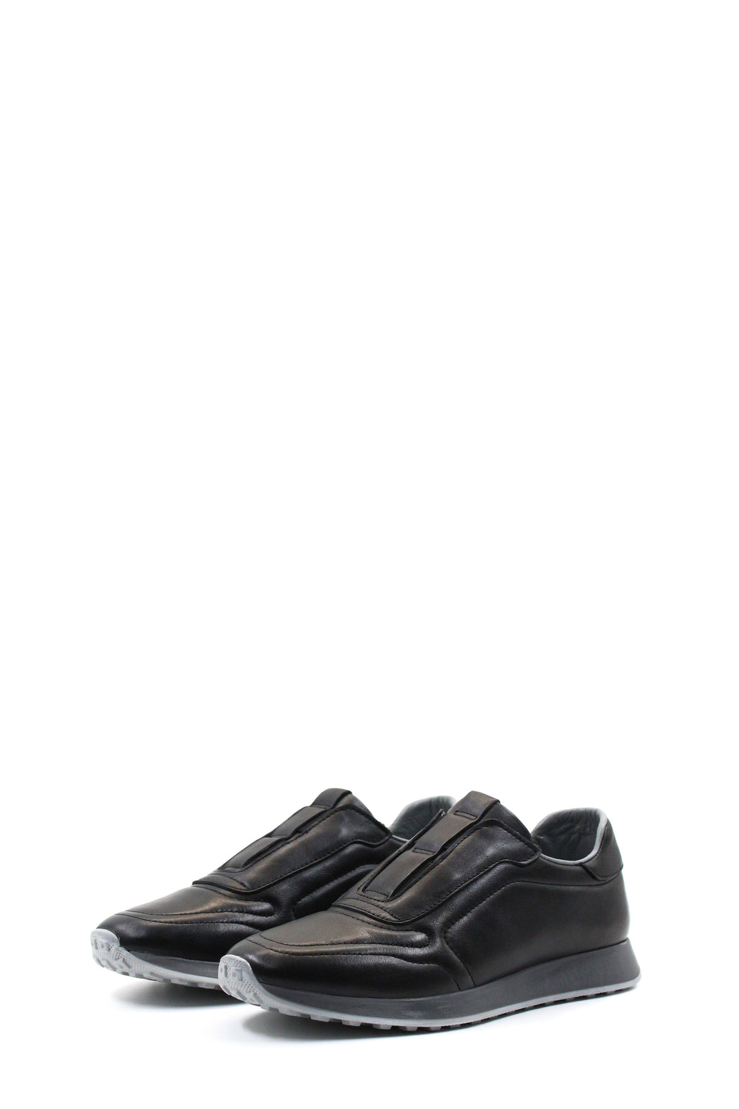 Black Leather Slip-On Sneakers Wessi