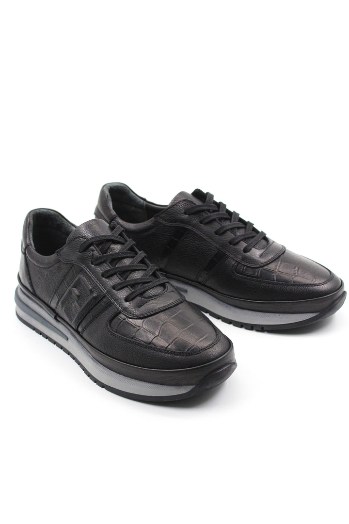 Baskets de sport en cuir noir - Wessi