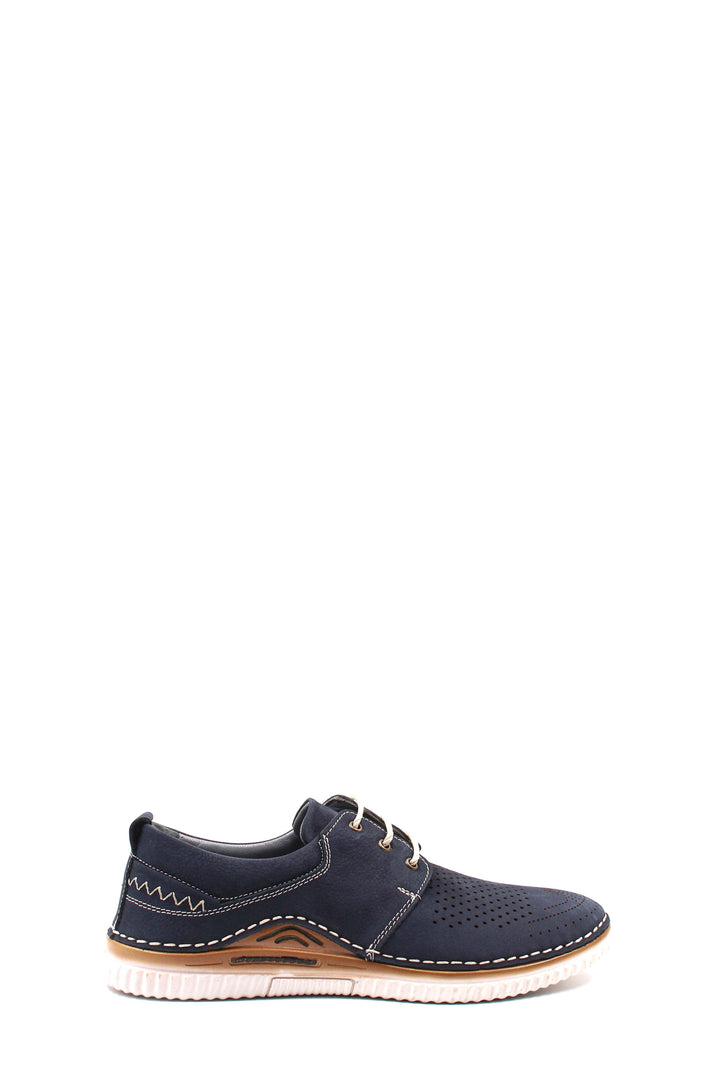 Navy Perforated Sporty Lace-Up-Wessi