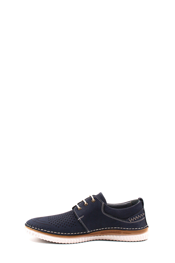 Navy Perforated Sporty Lace-Up-Wessi