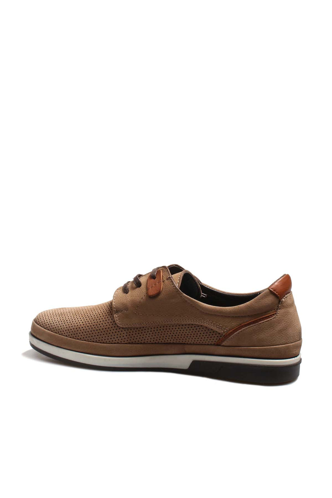 Tan Perforated Suede Casual Shoes Wessi