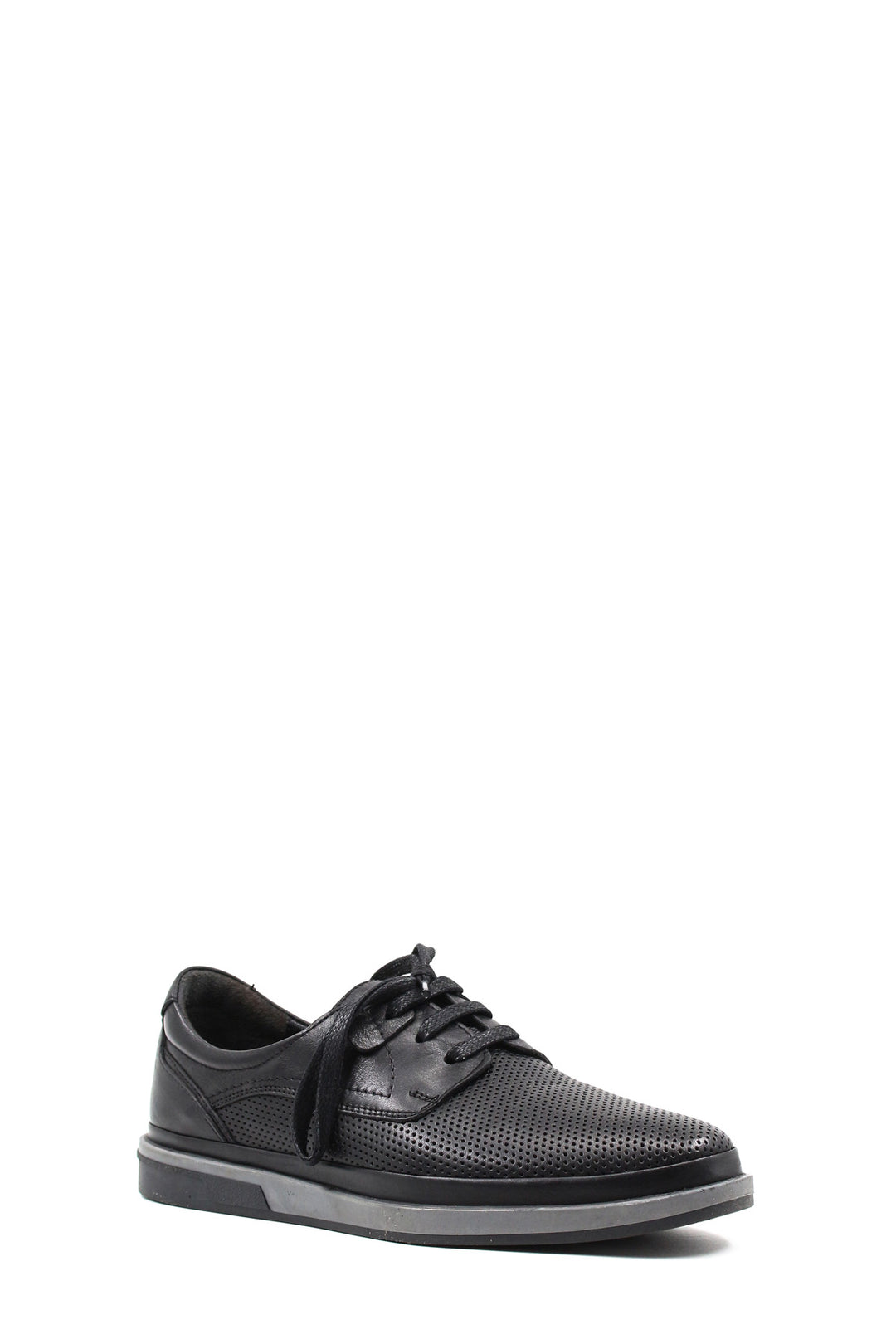 Black Perforated Leather Derby-Wessi