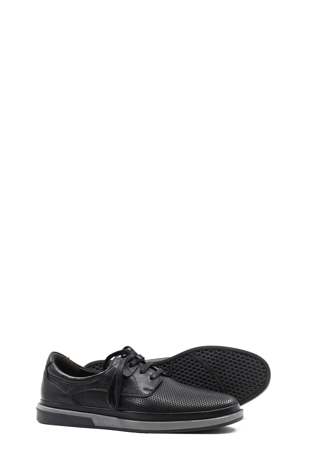 Black Perforated Leather Derby-Wessi