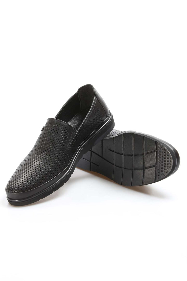 Black Perforated Casual Slip-On-Wessi