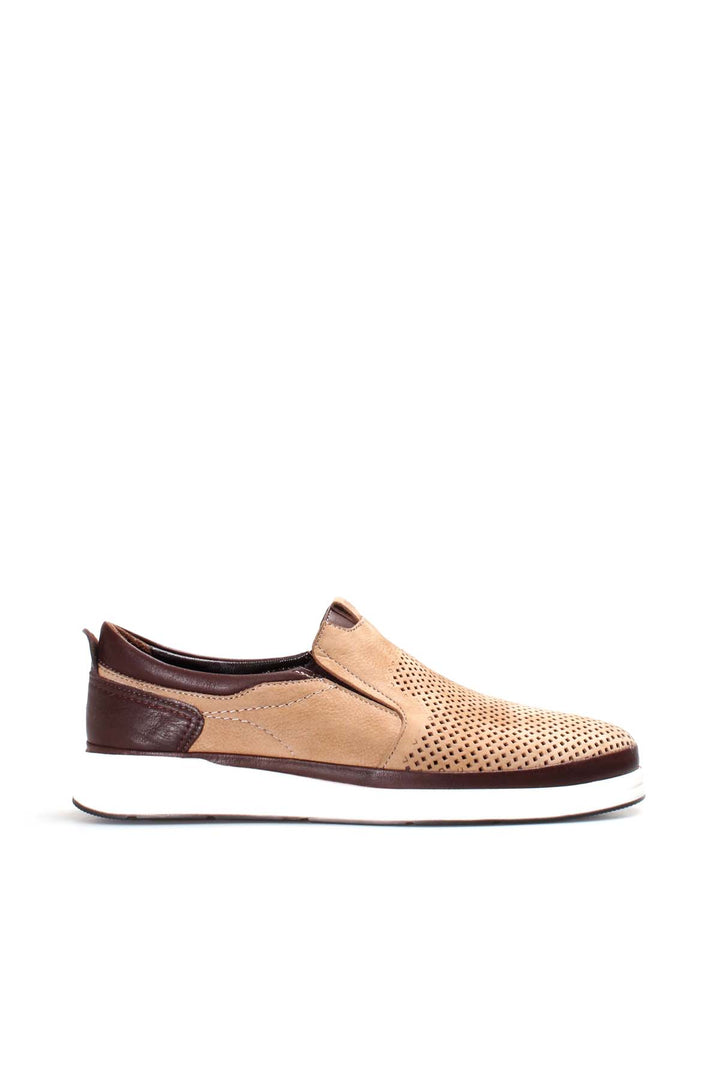 Beige Perforated Casual Slip-On-Wessi