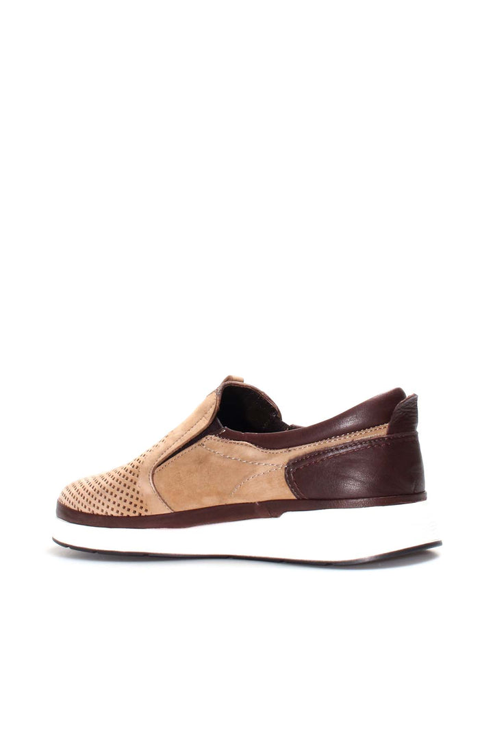 Beige Perforated Casual Slip-On-Wessi