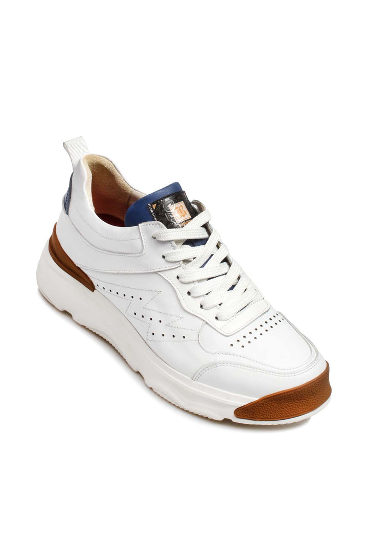 White Leather Multi-Color Chunky Sneakers Wessi