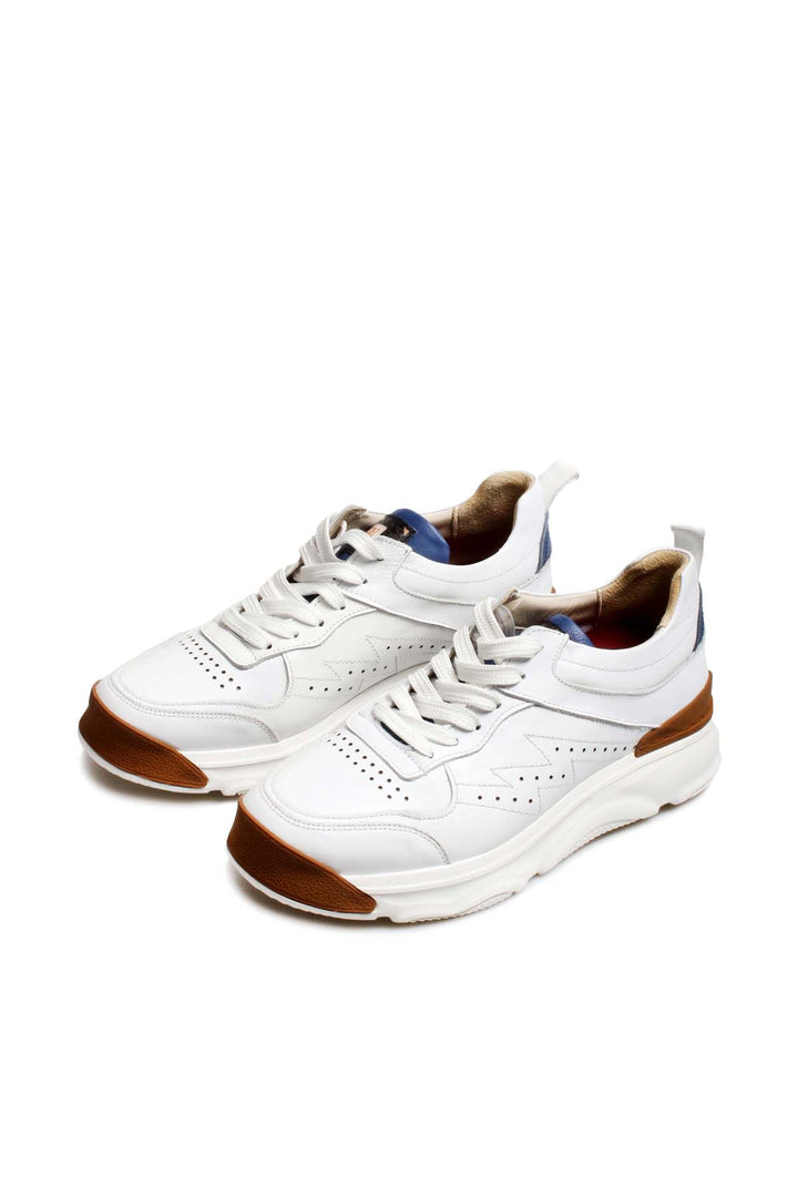 White Leather Multi-Color Chunky Sneakers Wessi