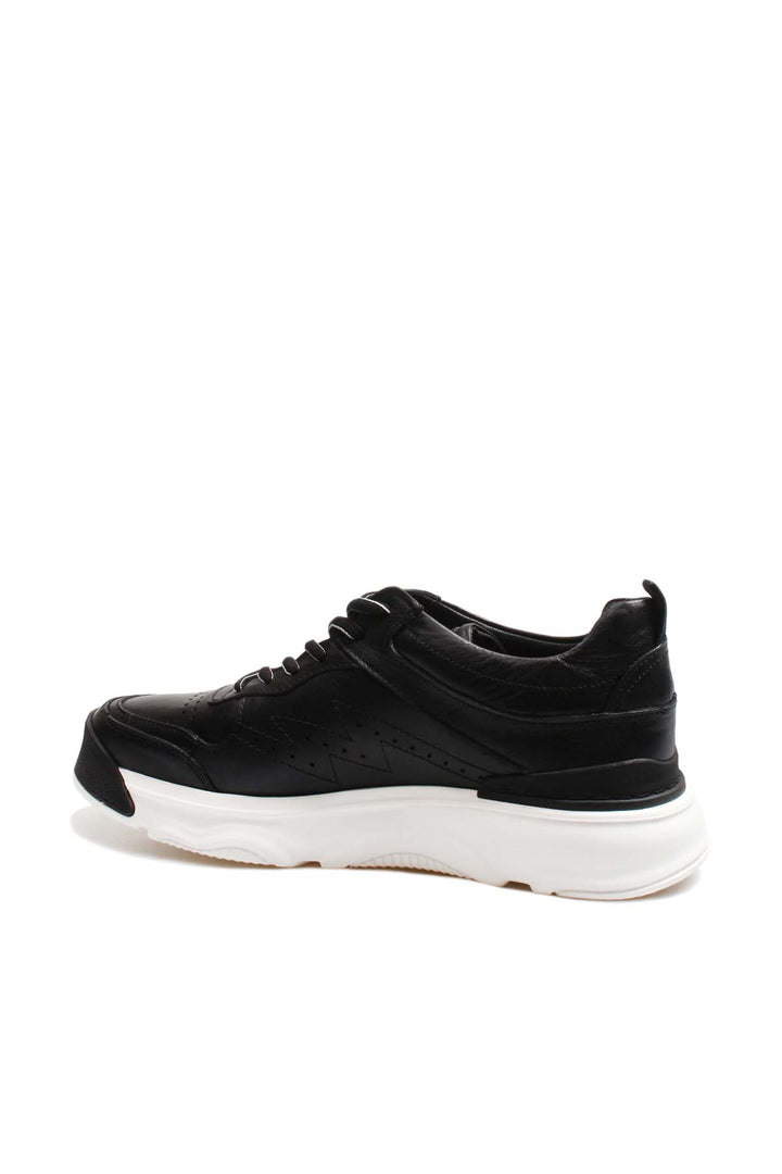 Black Leather Chunky Sneakers Wessi