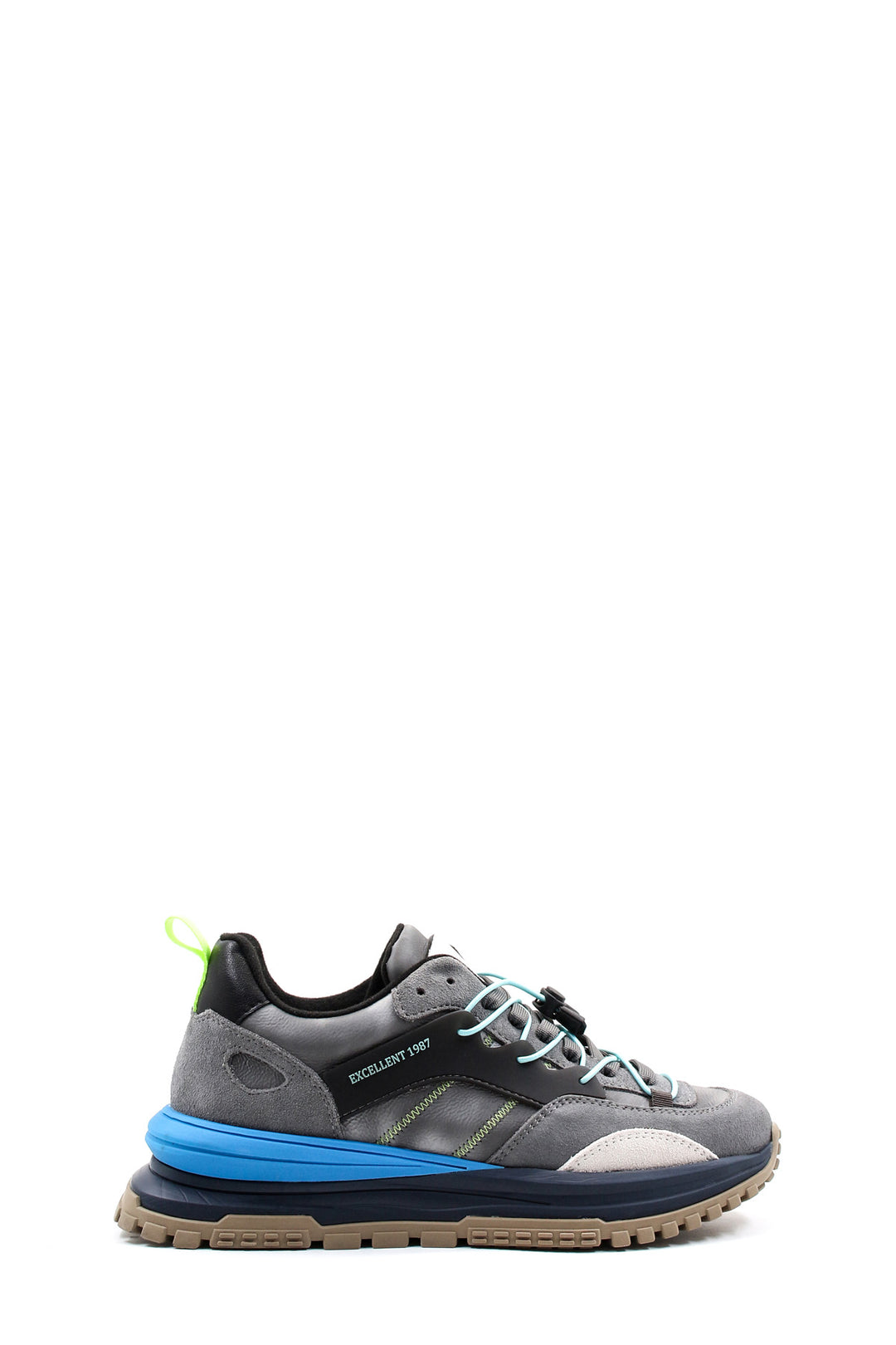 Grey and Blue Multi-Color Hiking Sneakers Wessi