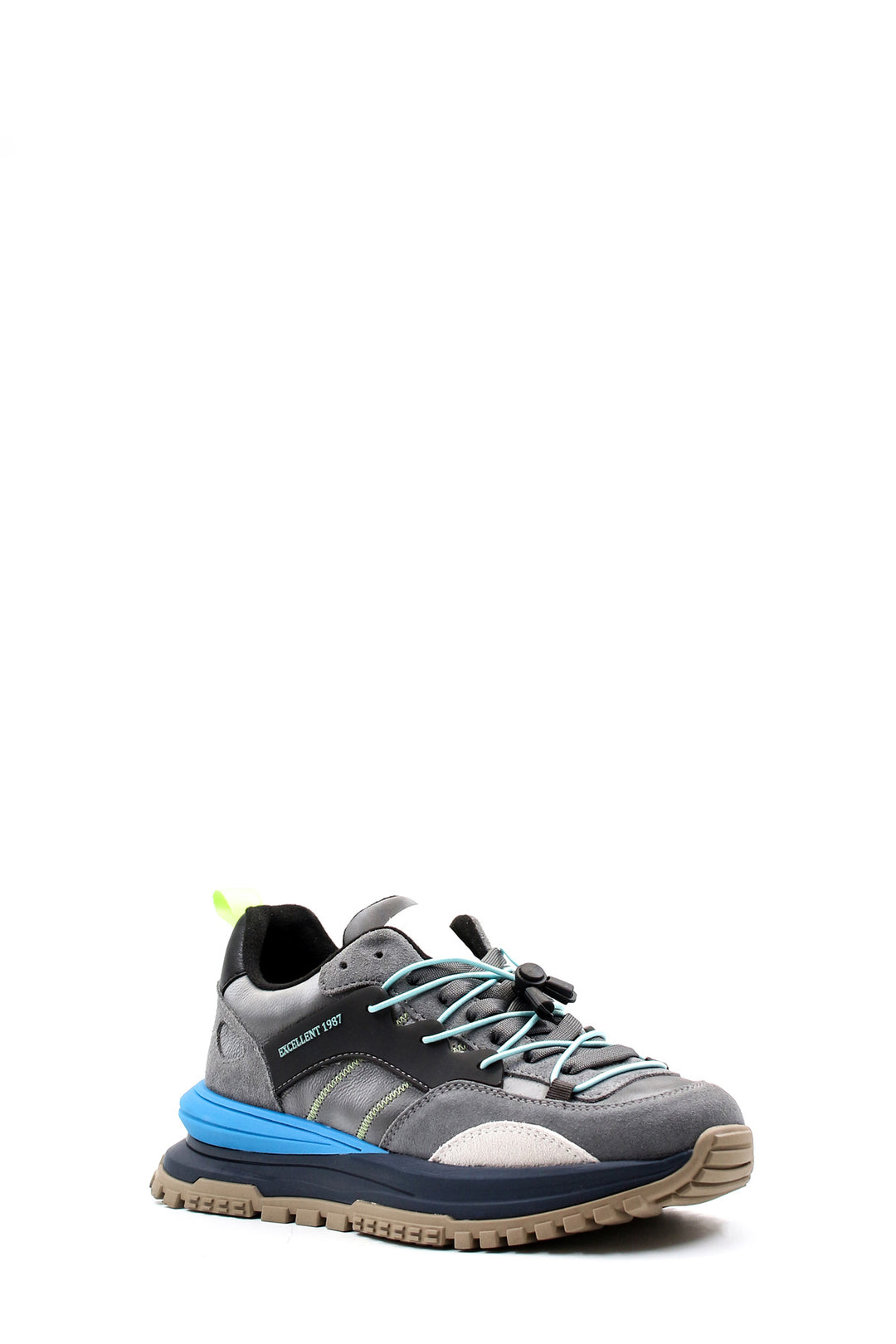 Grey and Blue Multi-Color Hiking Sneakers Wessi