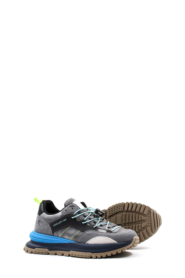 Grey and Blue Multi-Color Hiking Sneakers Wessi