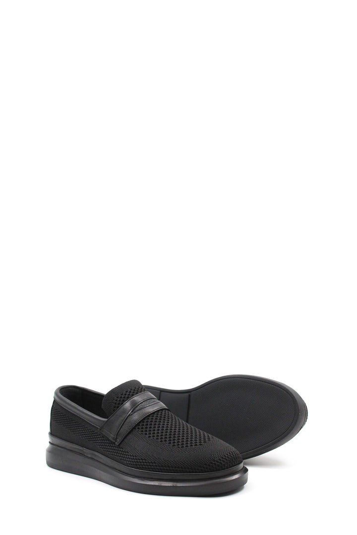 Black Mesh Slip-On Loafers Wessi