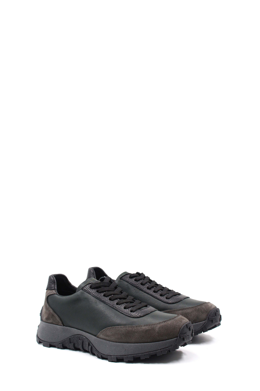 Black and Grey Suede Leather Sneakers Wessi