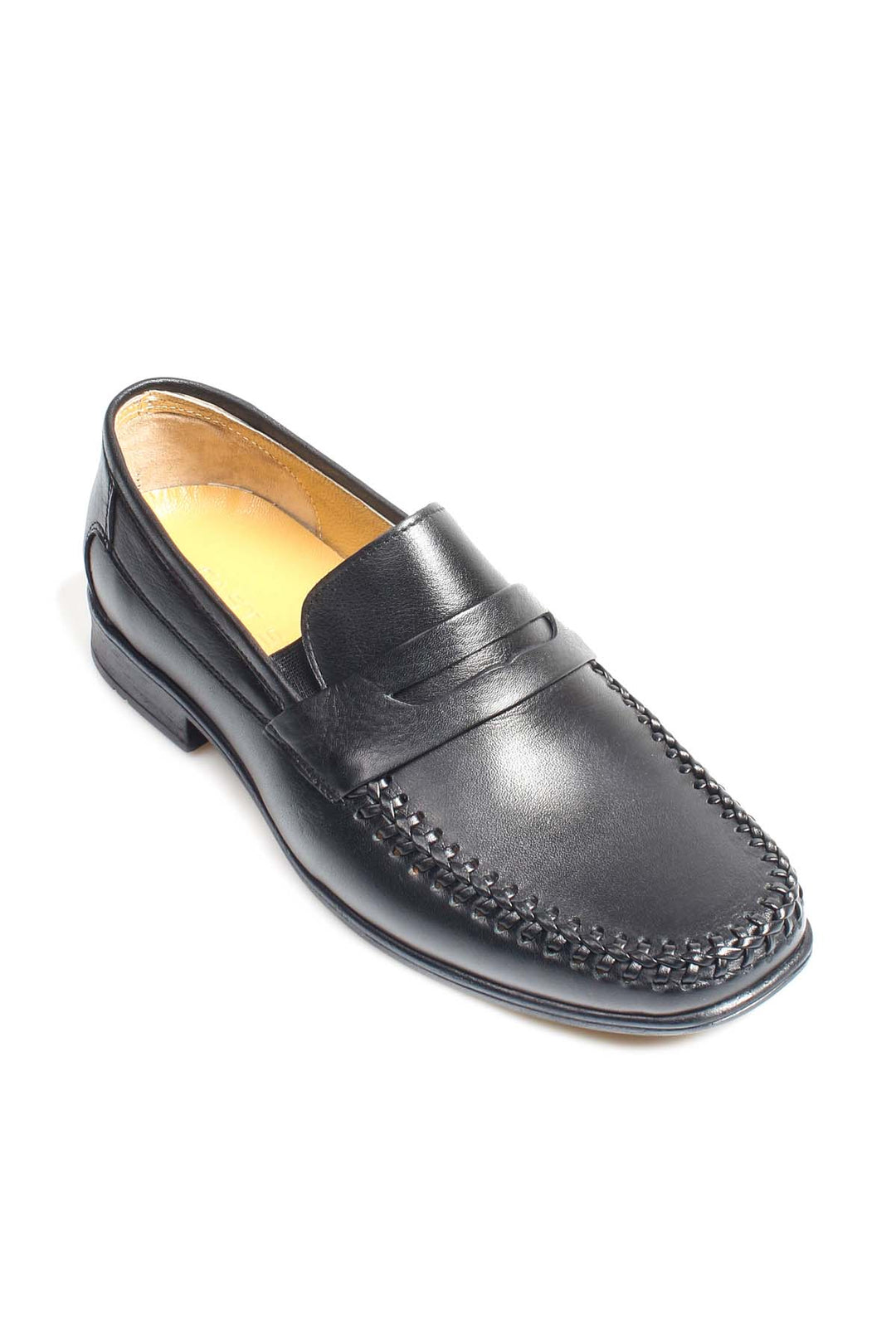 Classic Black Leather Penny Loafers-Wessi