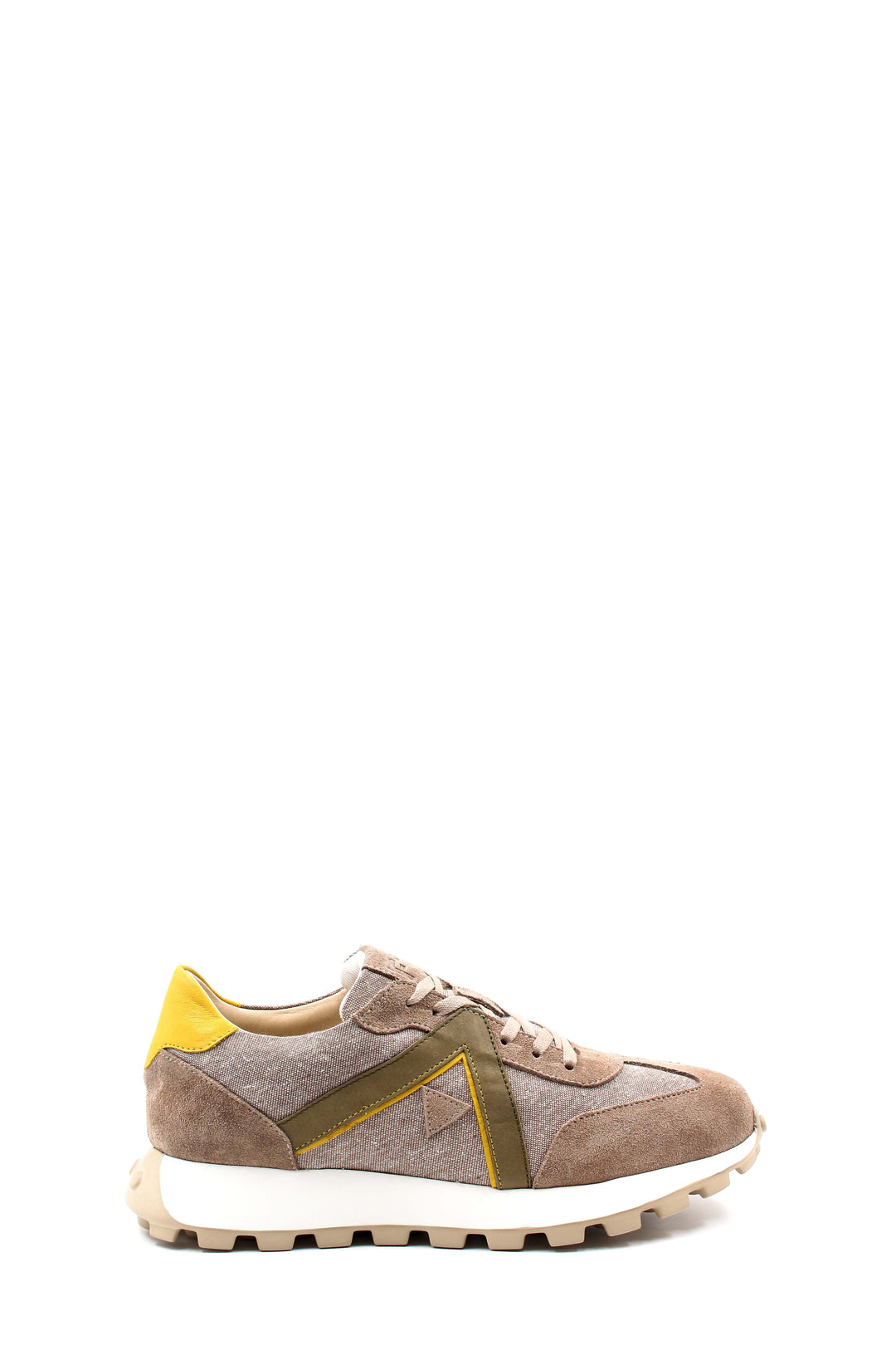 Beige Multi-Color Retro Sneakers-Wessi