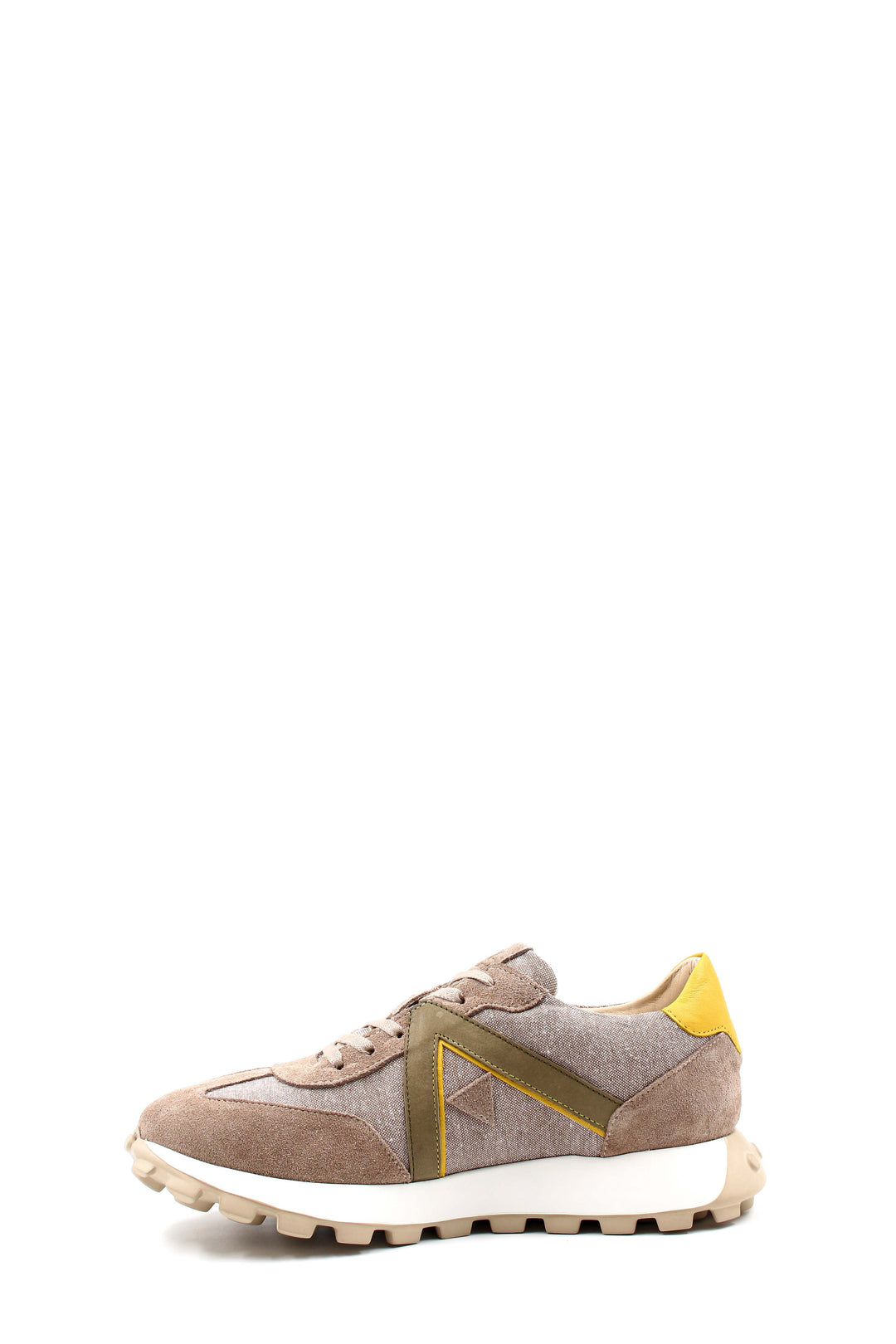 Beige Multi-Color Retro Sneakers-Wessi