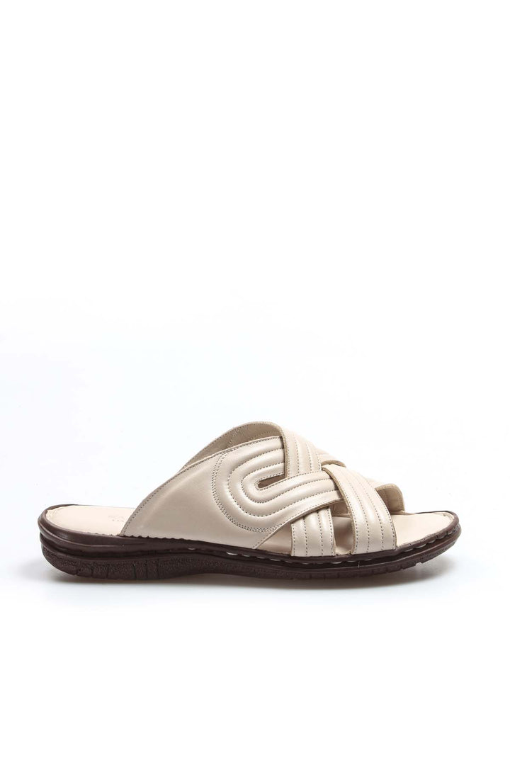 Men's Cream Crisscross Sandals - Wessi