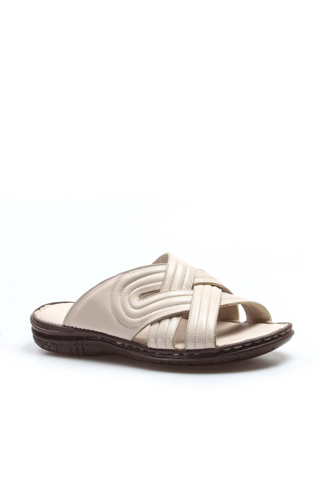 Men's Cream Crisscross Sandals - Wessi