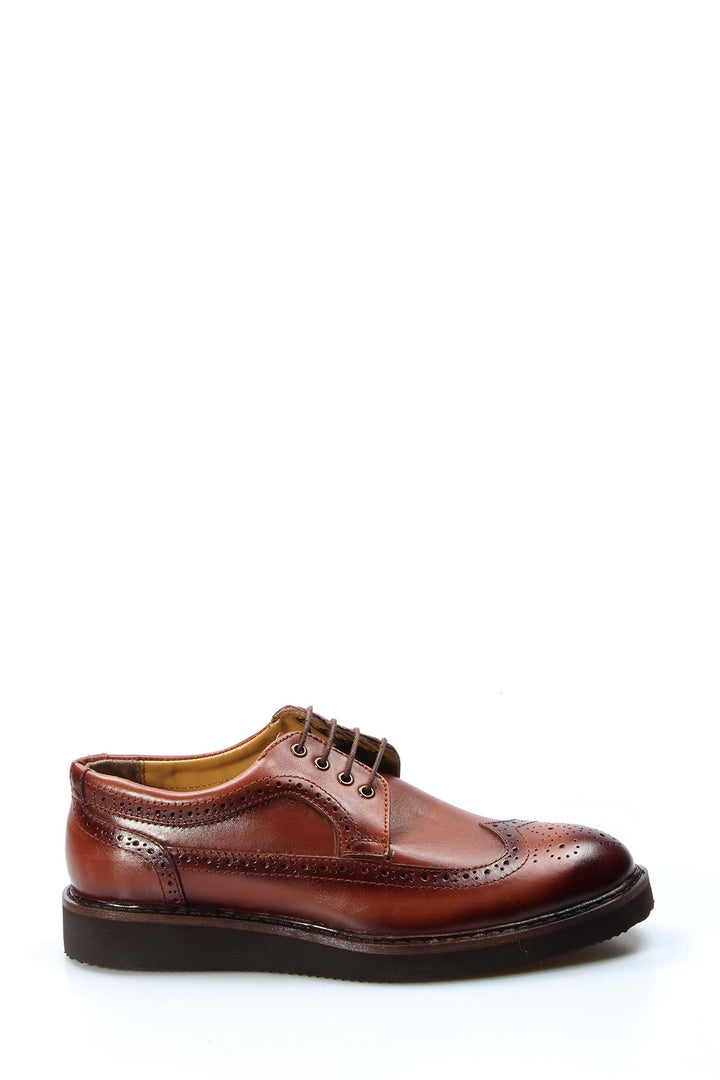 Men's Brown Brogue Leather Dress Shoes - Wessi