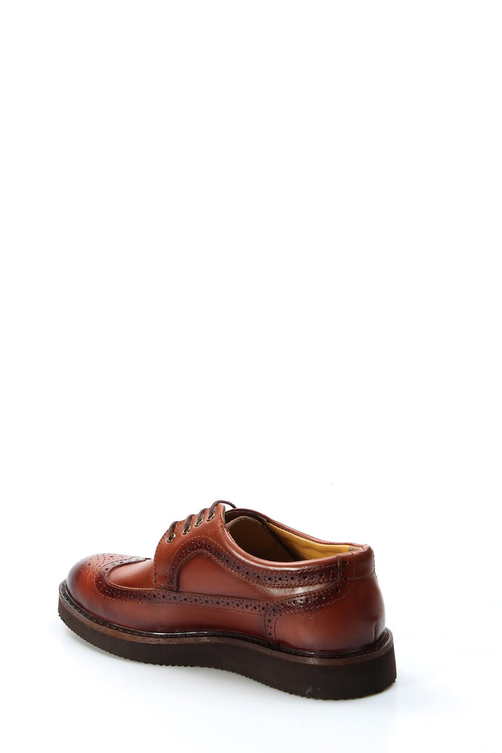 Men's Brown Brogue Leather Dress Shoes - Wessi