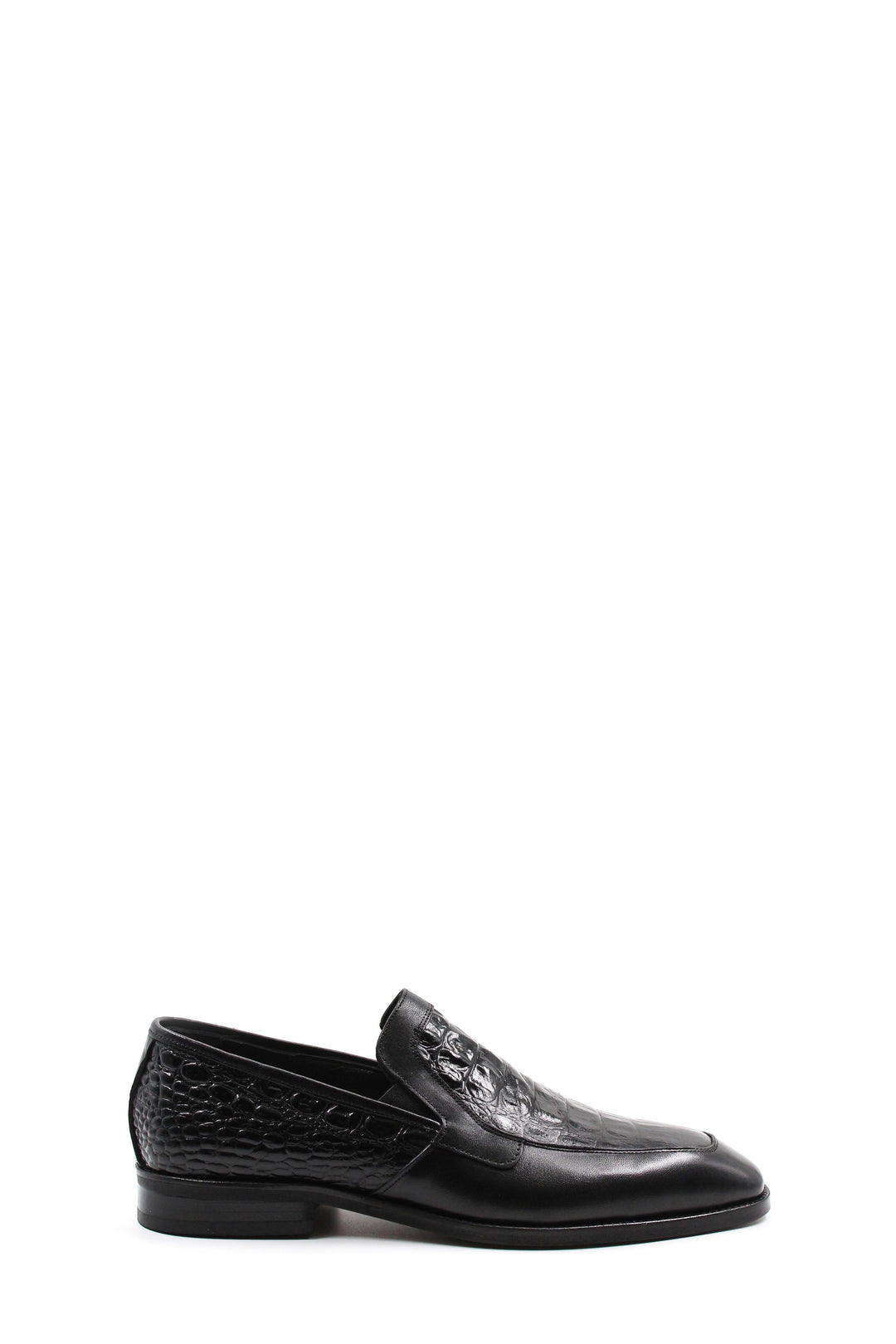 Black Croc-Embossed Leather Loafers Wessi