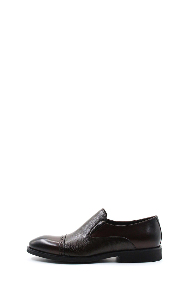 Brown Leather Cap-Toe Loafers Wessi