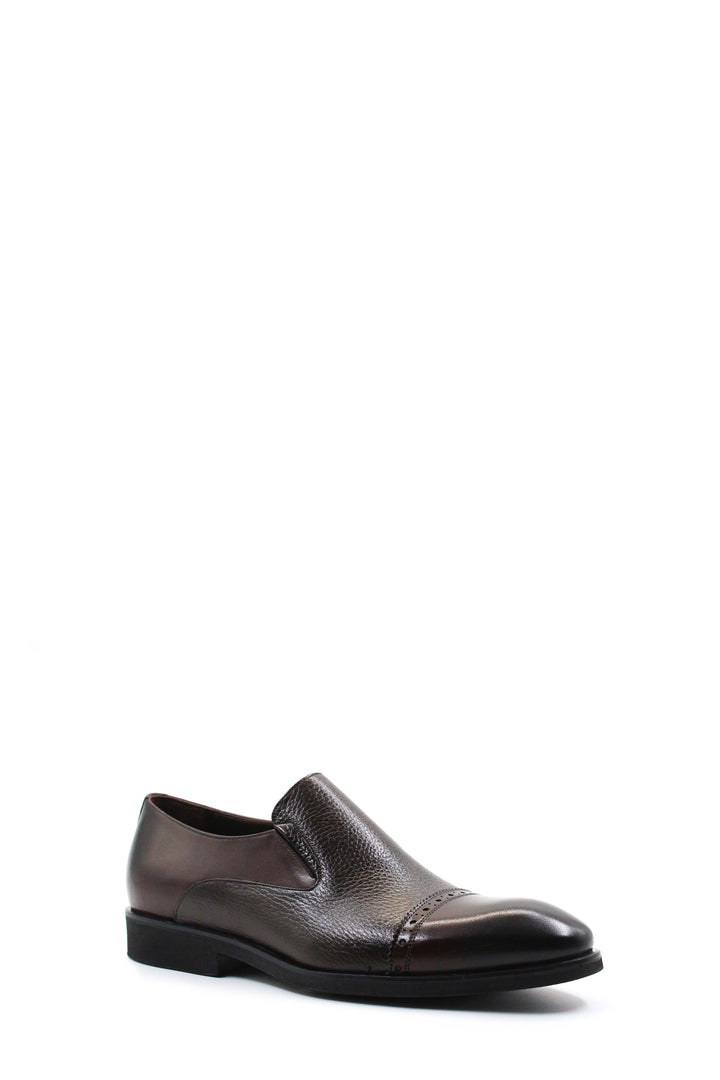 Brown Leather Cap-Toe Loafers Wessi