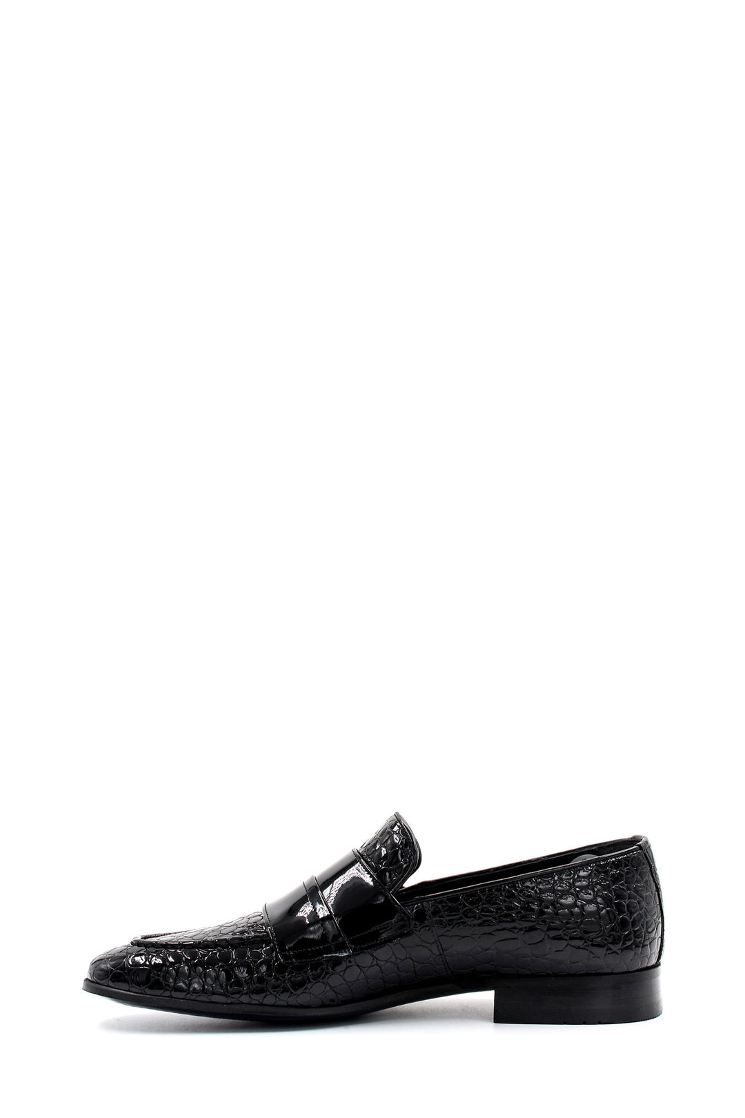 Black Croc-Embossed Double Monk Loafers Wessi