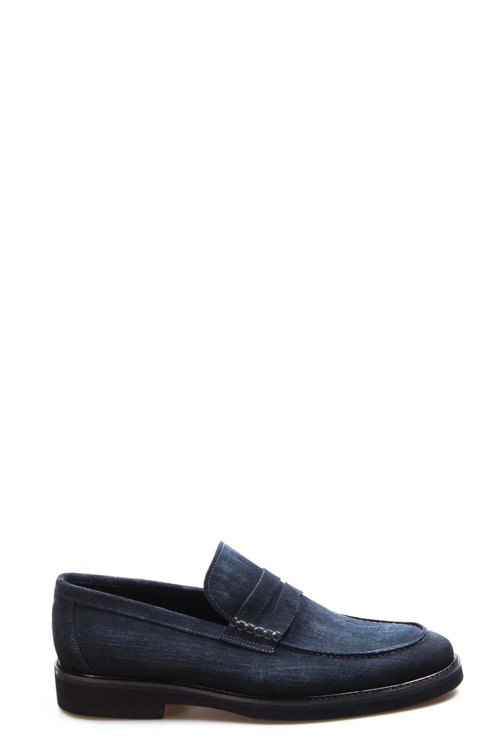 Denim Style Navy Loafers-Wessi