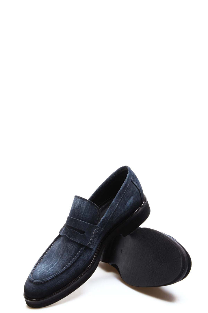 Denim Style Navy Loafers-Wessi