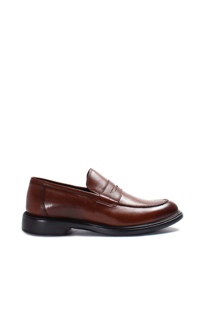 Classic Brown Leather Penny Loafers-Wessi