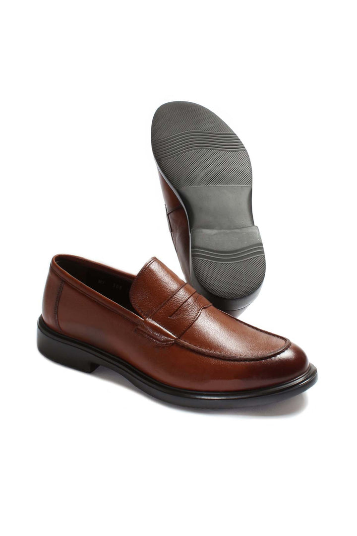 Classic Brown Leather Penny Loafers-Wessi