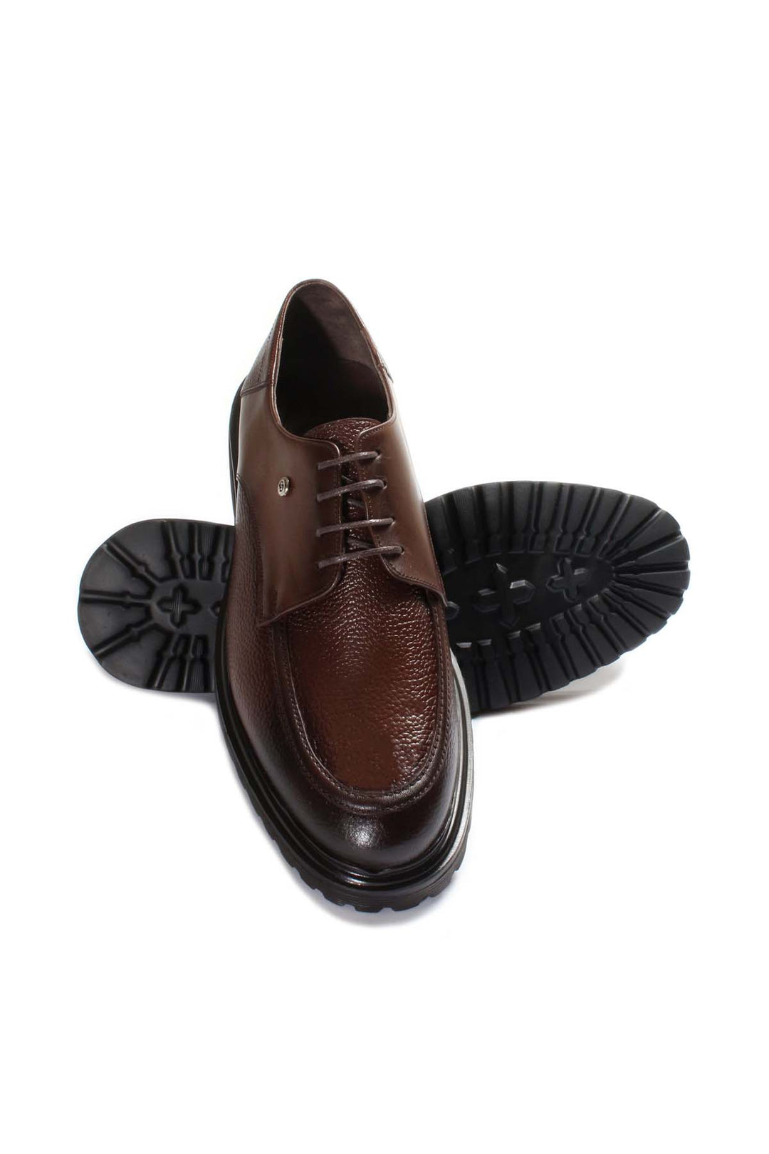 Brown Derby Leather Shoes-Wessi