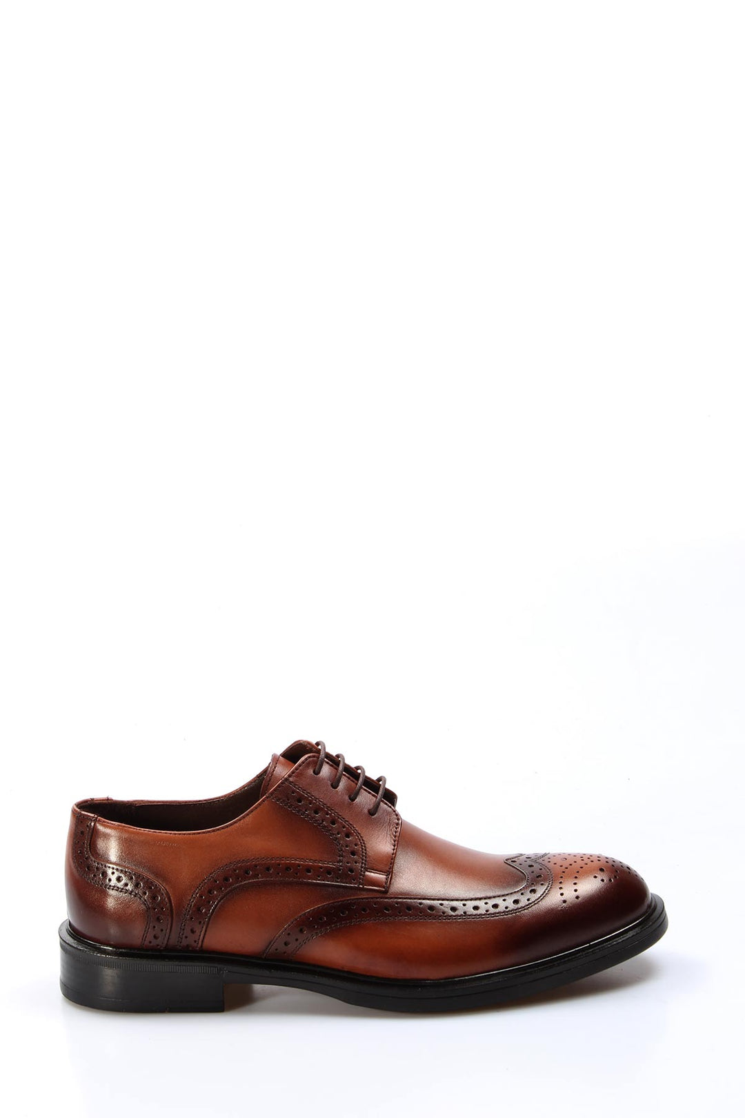 Men's Classic Brown Leather Brogue Shoes with Wingtip Detailing - Wessi