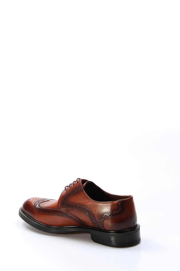 Men's Classic Brown Leather Brogue Shoes with Wingtip Detailing - Wessi