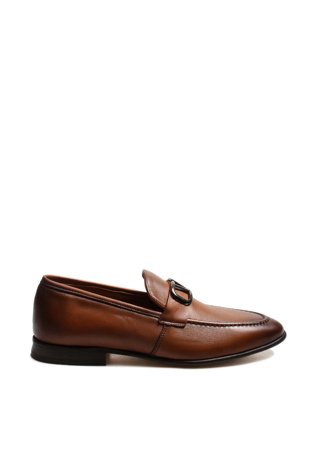 Brown Leather Slip-On Loafers-Wessi