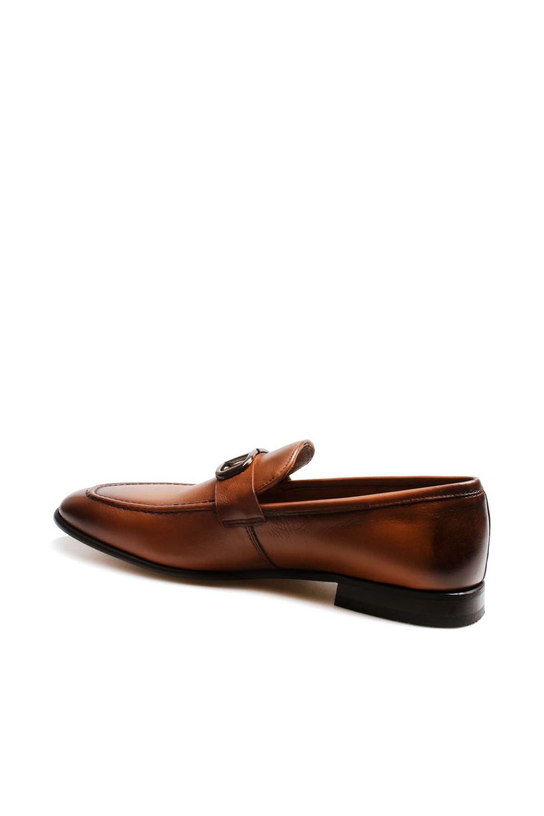 Brown Leather Slip-On Loafers-Wessi