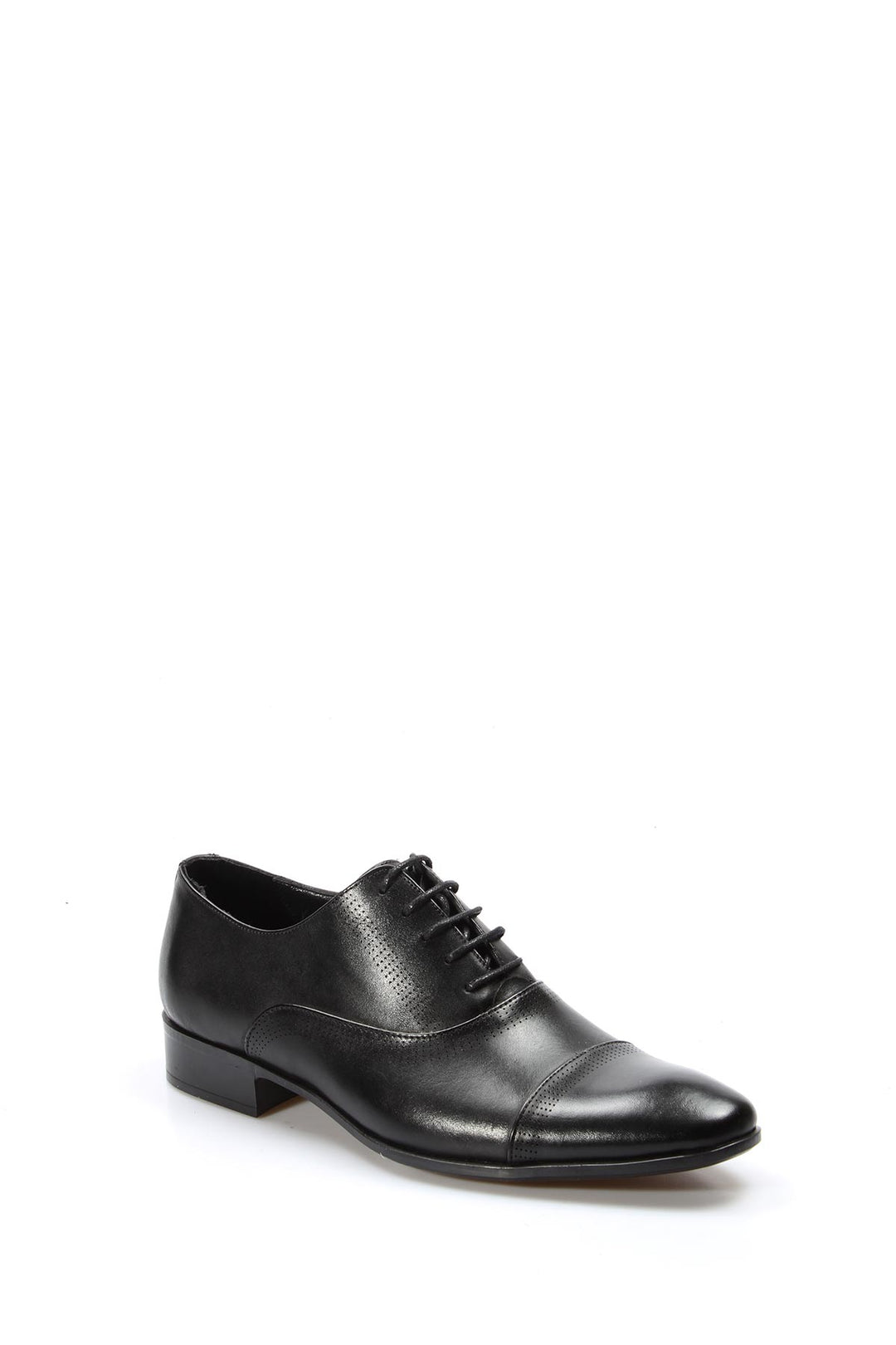 Oxfords con puntera de cuero negro para hombre-Wessi