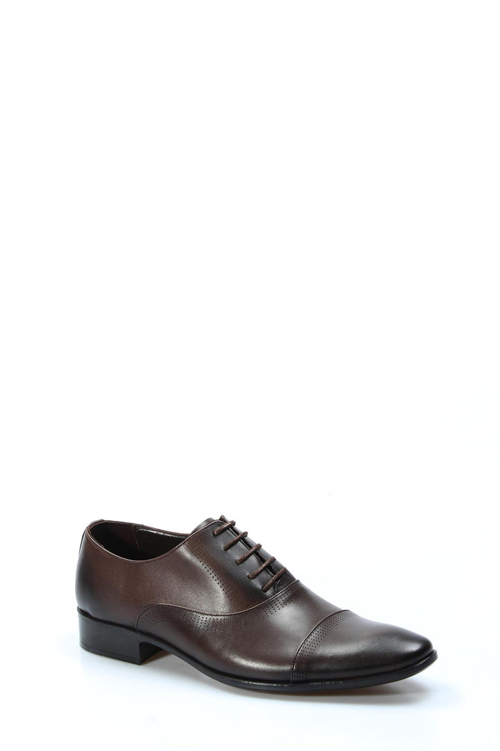 Elegant Brown Leather Oxford Shoes for Men-Wessi