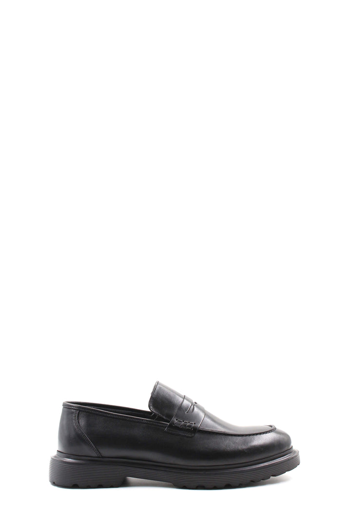 Black Leather Chunky Loafers Wessi