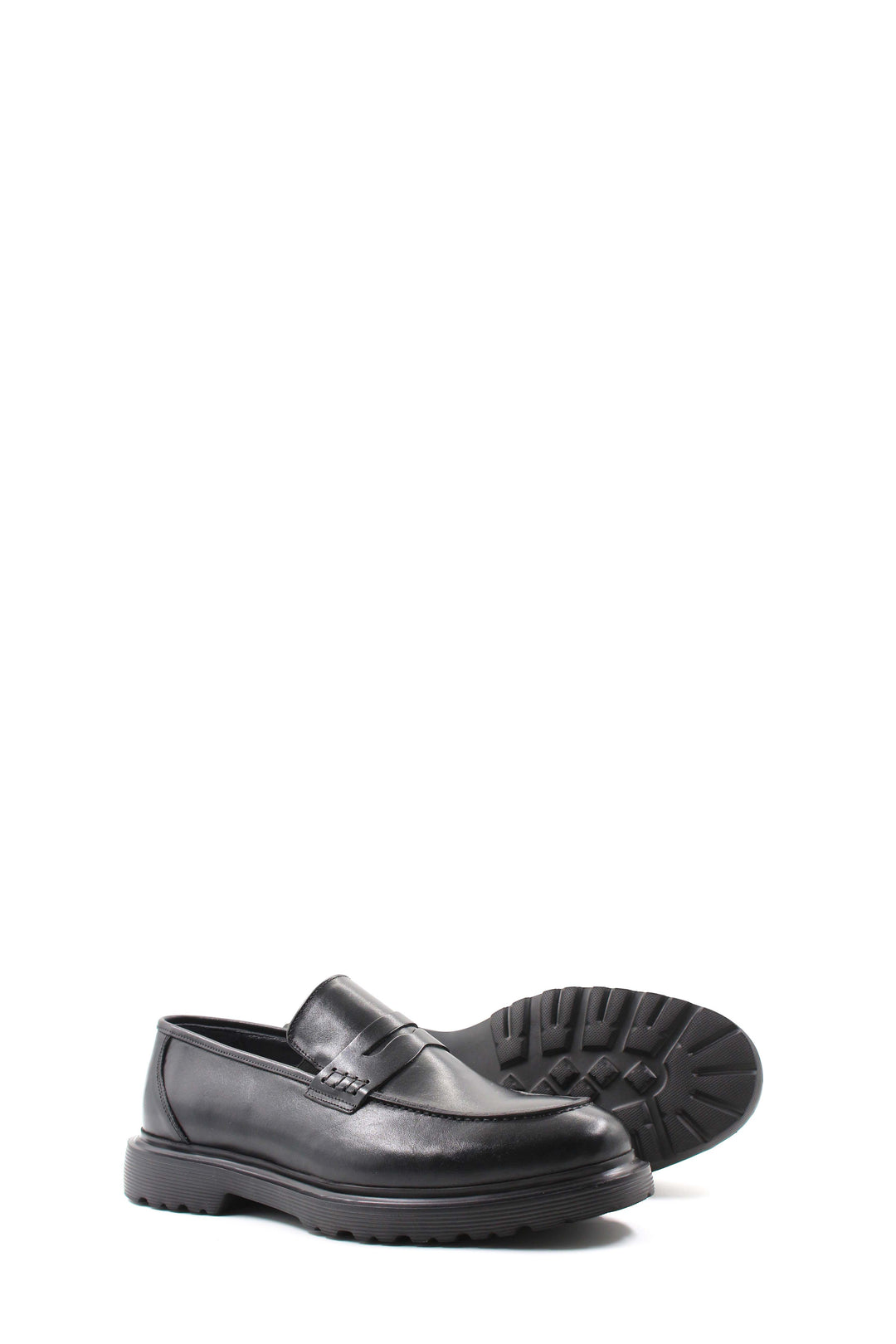 Black Leather Chunky Loafers Wessi