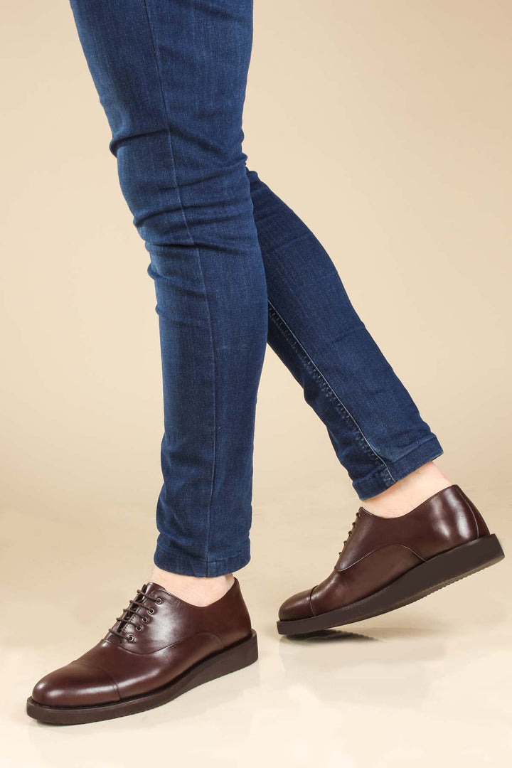 Brown Leather Cap-Toe Derby Wessi