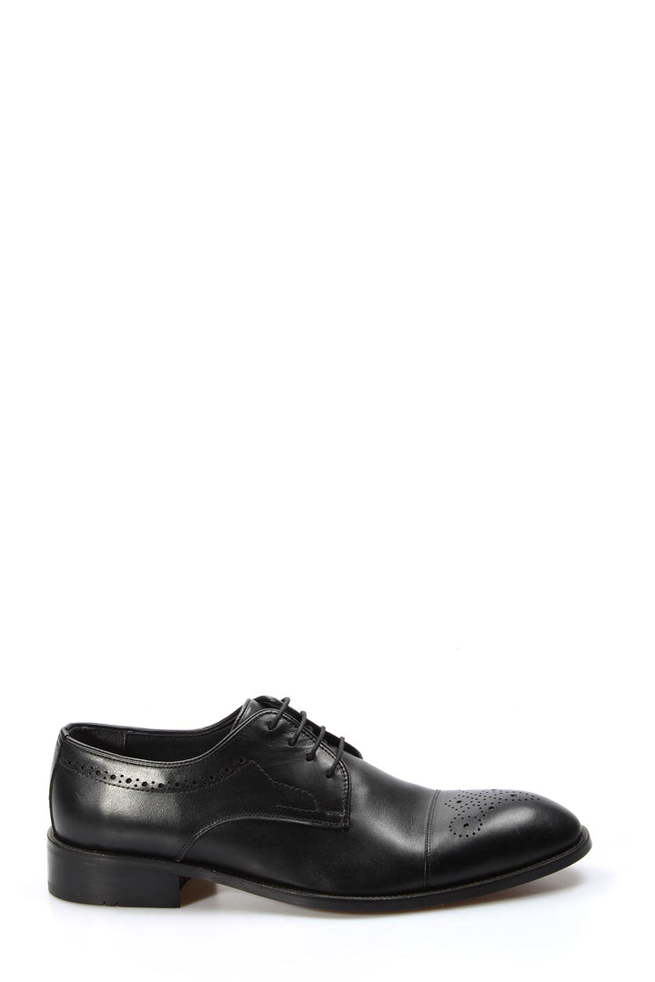 Men's Black Leather Oxford Dress Shoes - Wessi