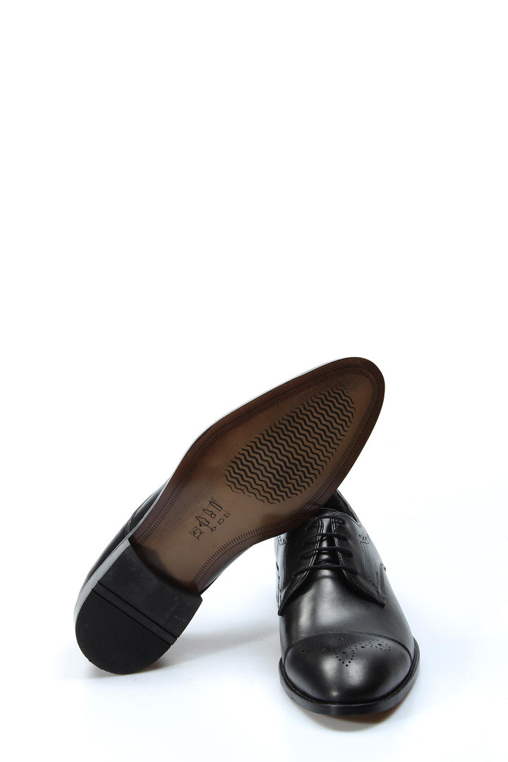 Men's Black Leather Oxford Dress Shoes - Wessi